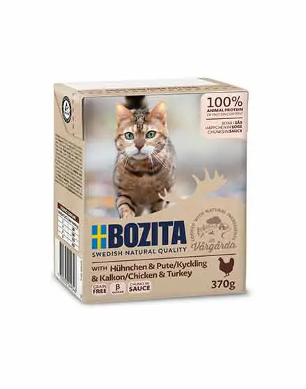 Bozita Katt Tetra Bitar i sås med Kyckling & Kalkon 370 g | Försäljningssuccé