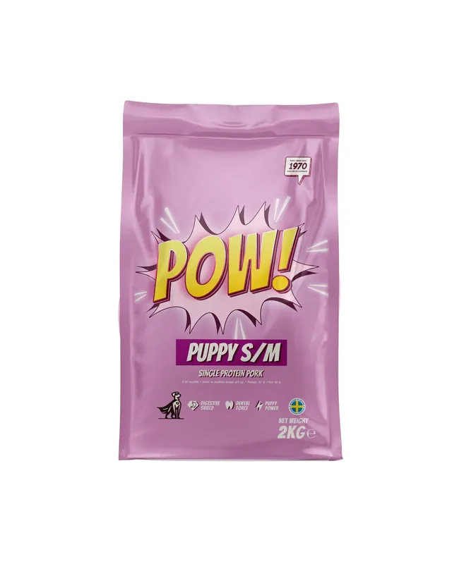 POW! Dog Puppy S/M Pork 2 kg - Finns i lager