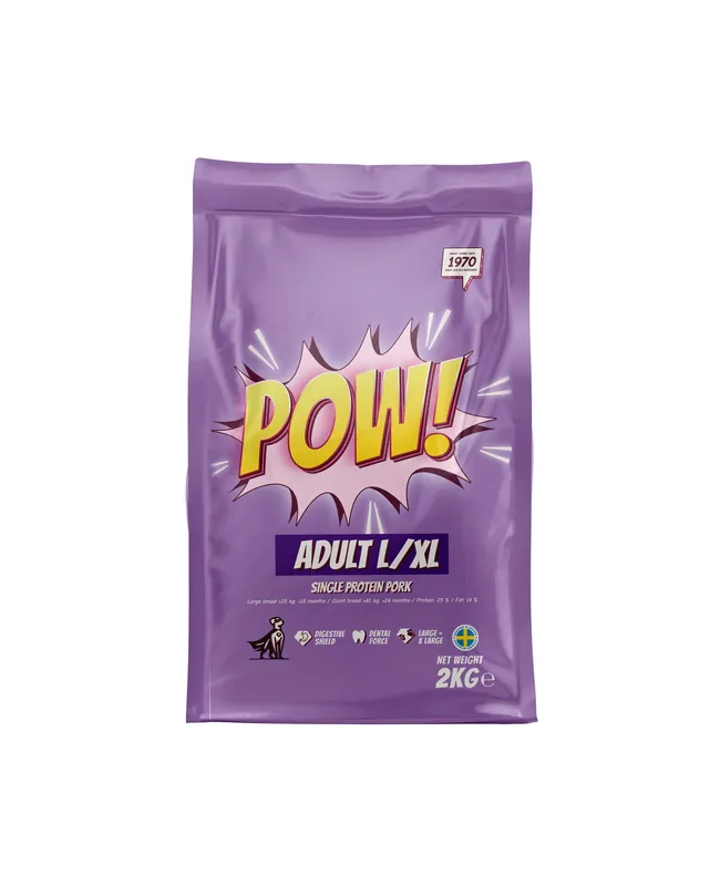 POW! Dog Adult L/XL Pork 2 kg | Beställ online