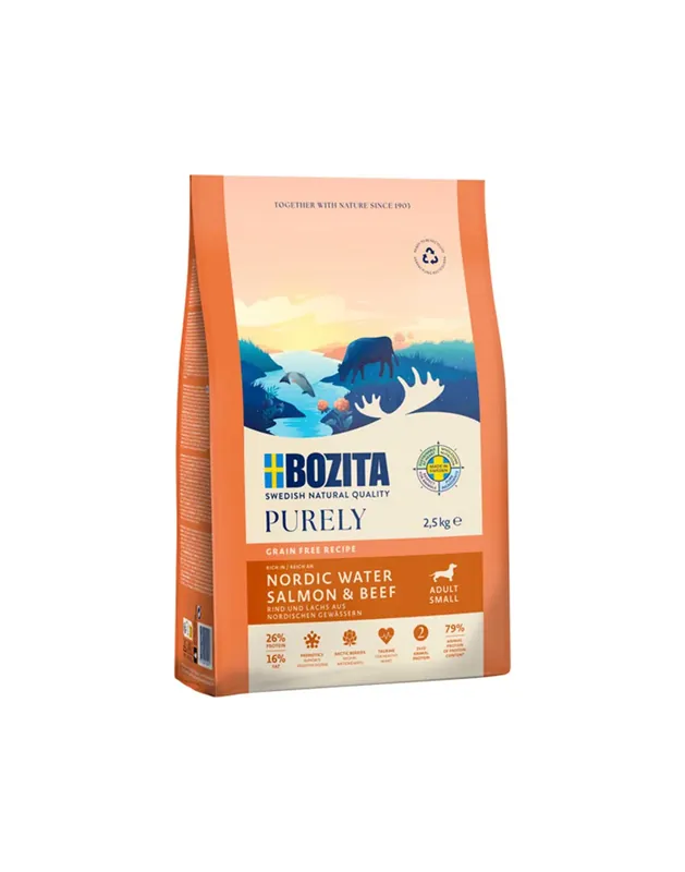 Endast denna vecka | Bozita Purely Adult Small Salmon & Beef 2,5 kg