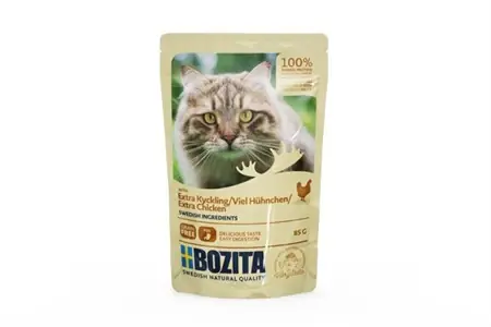 Bozita Katt Extra Kyckling bitar i sås 85 g | Gratis retur