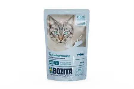 Premiumkvalitet | Bozita Katt Sill bitar i sås 85 g