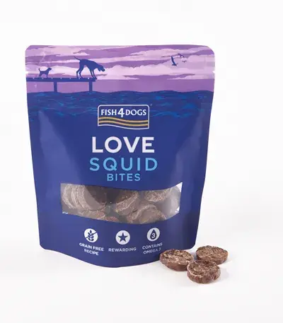 Sista dagarna - Fish4Dogs Love Squids Bites 80 g