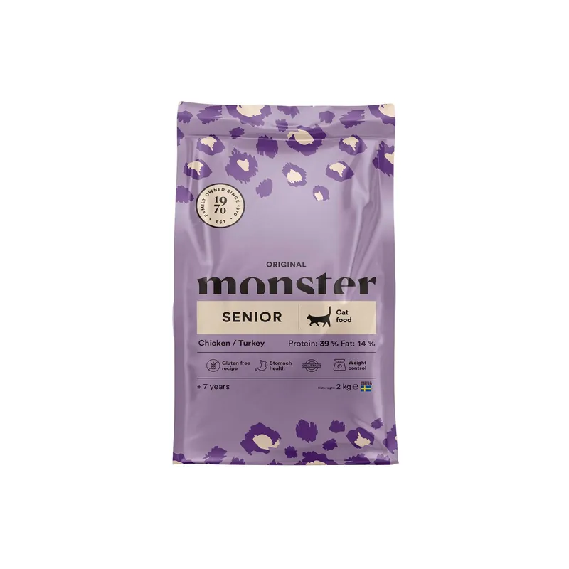 Professionell kvalitet - Monster Cat Original Senior Chicken/Turkey 400g