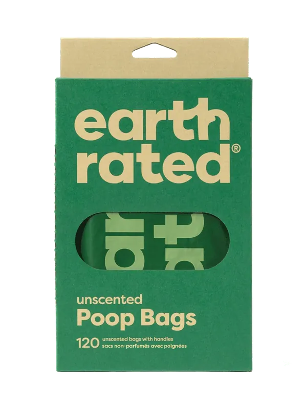 Så länge lagret räcker - Earth Rated Poop Bags med handtag 120 st Uncented