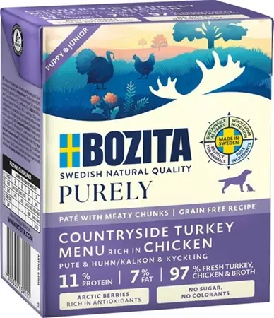 Expressfrakt | Bozita Purely Tetra Paté Puppy Turkey/Chicken 370 g