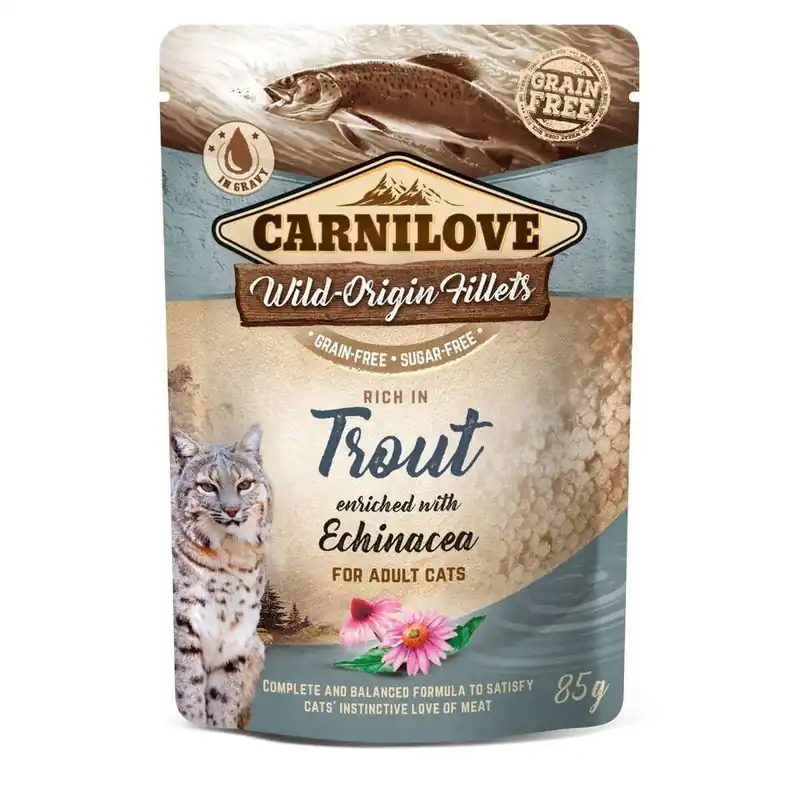 Tillverkarpris - Carnilove Cat Pouch Trout enriched with Echinacea 85 g