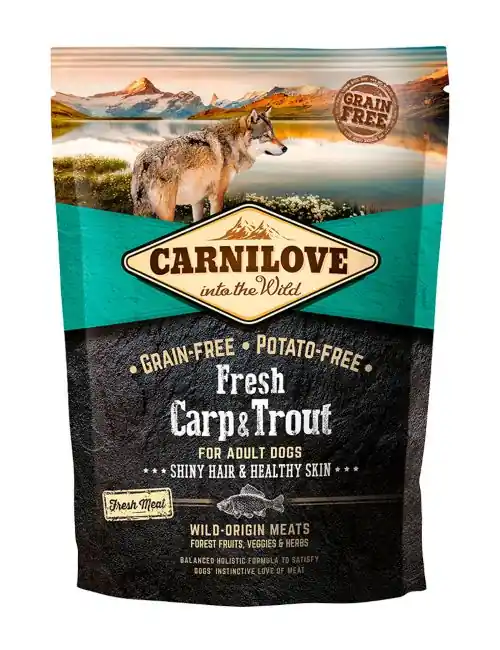 Carnilove Fresh Carp and Trout Shiny Hair & Healthy Skin Adult 1,5 kg - Bästsäljare