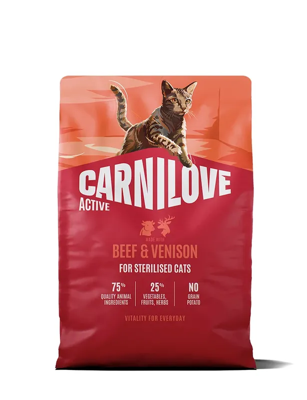 Beställ direkt - Carnilove Active Beef & Venison For Sterilised Adult Cats